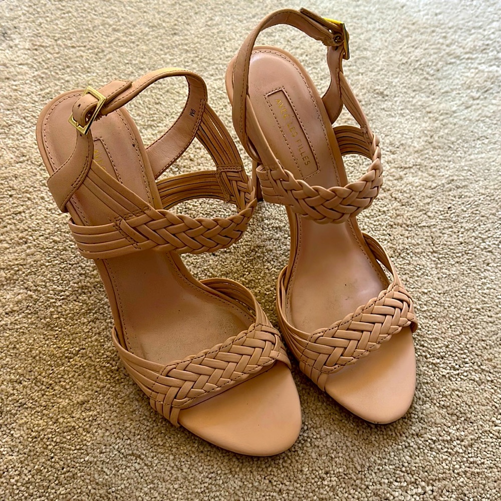 Avec les Filles blush high heel sandals